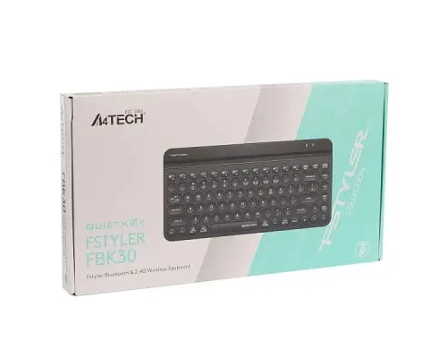 Клавіатура FBK30 Fstyler, Black, Bluetooth / 2.4 GHz / USB, 1 х AA A4Tech teh0028282 - фото 7