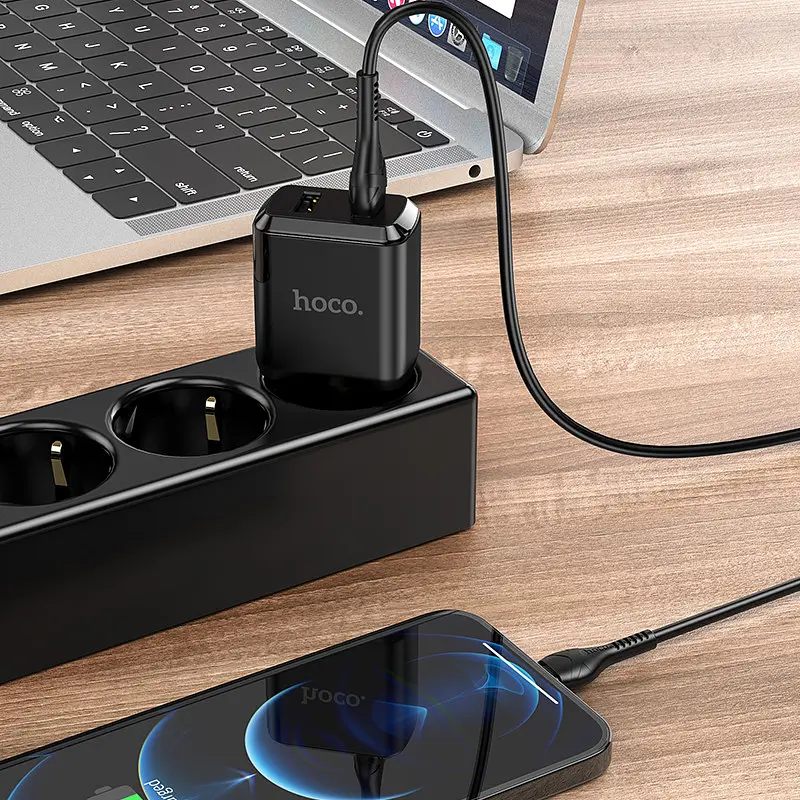 Адаптер HOCO Lightning cable Speedy dual port charger set N7 |2USB, 2.1A| (Safety Certified) - фото 3