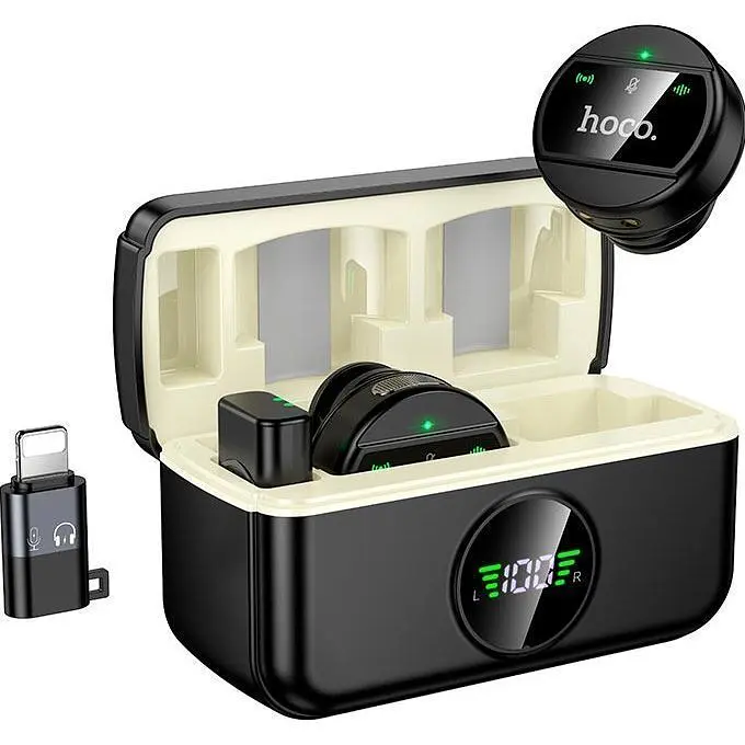 Мікрофонна радіосистема Hoco L22 Bright Lightning/USB-C Black (6942007663151) [158613] - фото 2