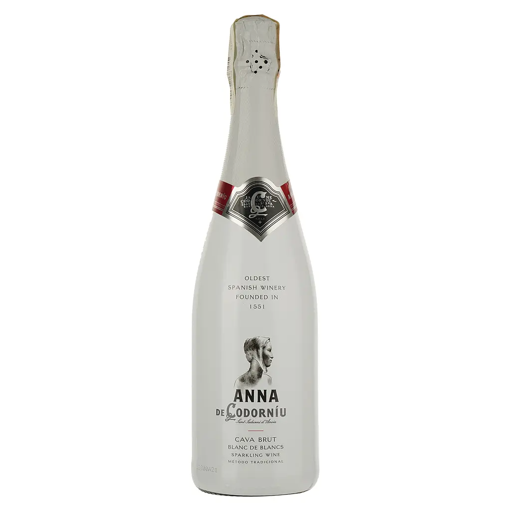 Набор вино игристое Codorniu Anna Blanc de Blancs Brut Reserve, белое, брют, 1,5 л (2 шт. по 0,75 л) + два бокала - фото 2