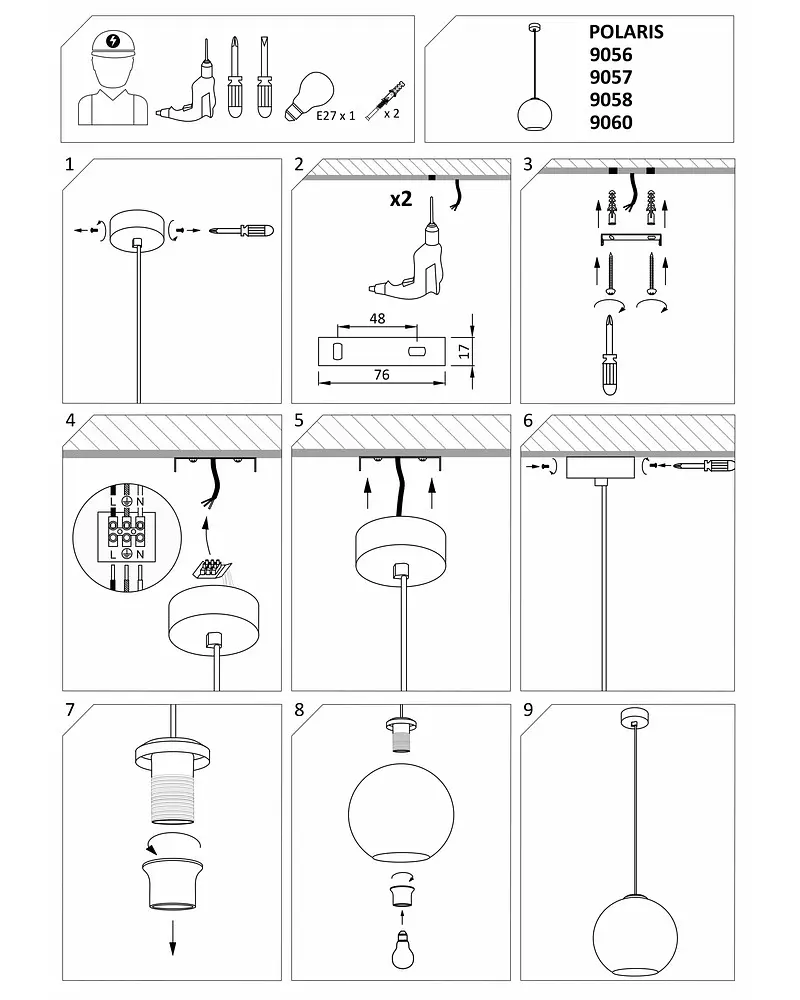 Підвісний світильник Nowodvorski 9060 Polaris - фото 3