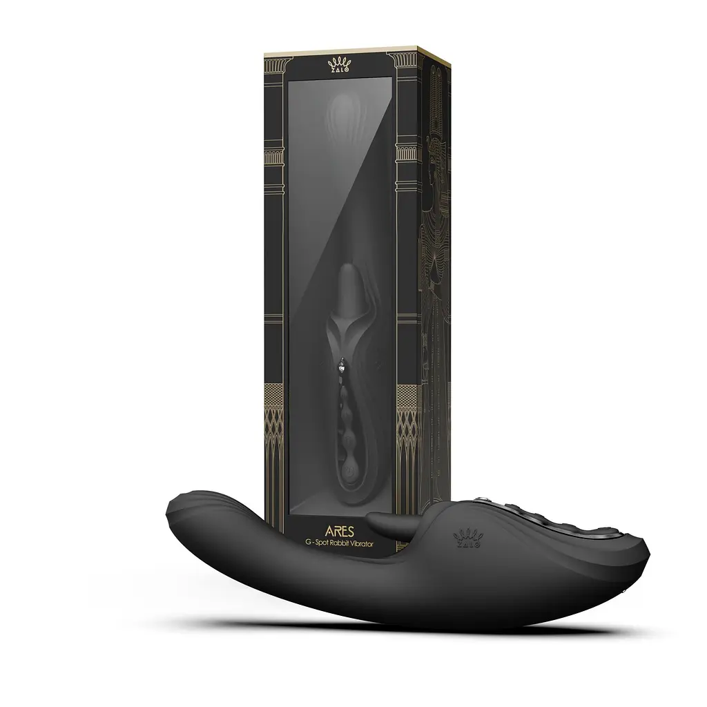Смарт-вібратор Zalo Ares Obsidian Black, підігрів, 3 мотори, язичок для клітора, стимуляція точки G - фото 11