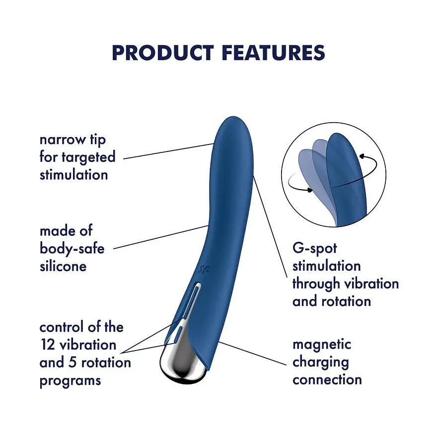 Вібратор для точки G з обертанням Satisfyer Spinning Vibe 1 Blue Satisfyer IG048703; SX0559 99335 - фото 4