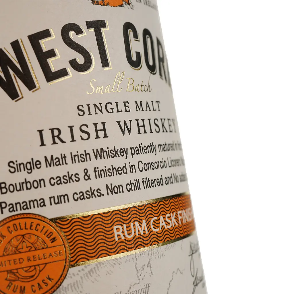 Виски West Cork Rum Cask Finished Single Malt Irish Whiskey 43% 0.7 л - фото 3