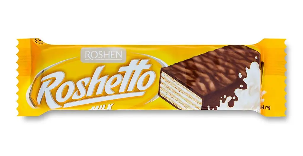 Упаковка вафельних батончиків Roshen Roshetto Milk Chocolate 25 шт х 34 г - фото 2