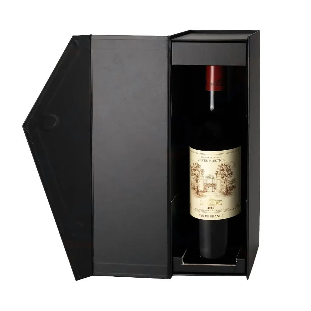 Подарункова коробка Bergamo на 1 пляшку Orlena S, чорний (120130313S-01) - фото 4