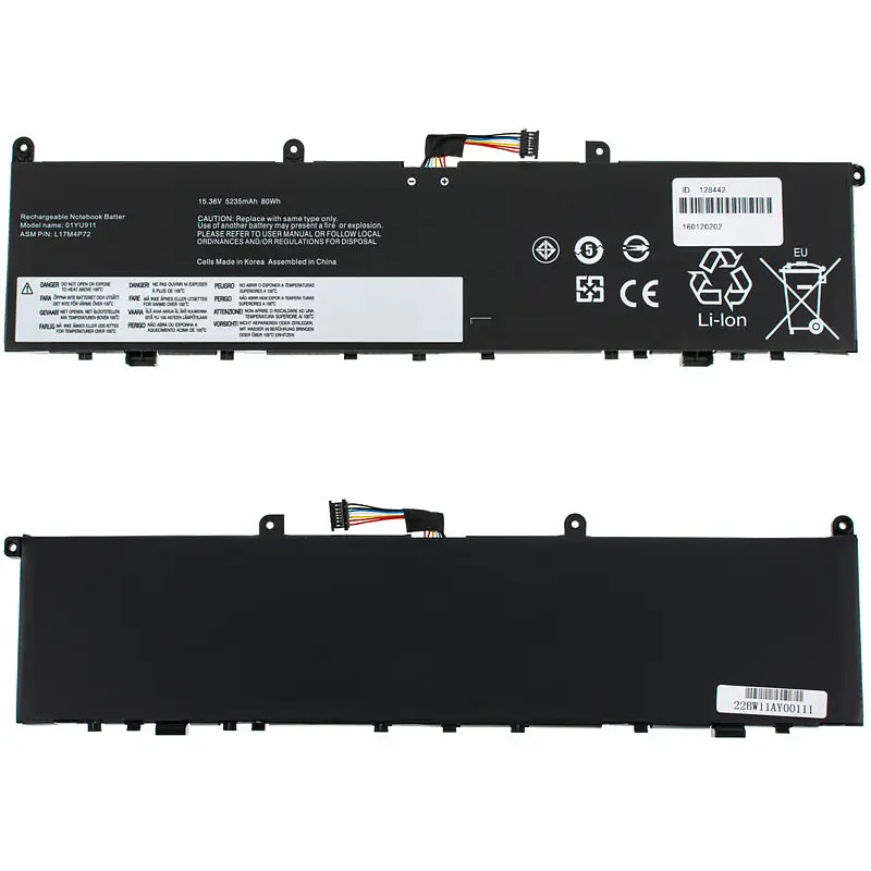 Батарея для ноутбука Lenovo L18M4P71 (ThinkPad P1 2nd Gen X1 Extreme 2nd Gen) 15.36V 5235mAh Чорний - фото 2