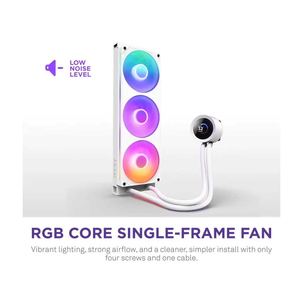 Система жидкостного охлаждения NZXT Kraken Plus RGB V2-360 mm AIO liquid cooler Wh (RL-KR360-W2) - фото 4