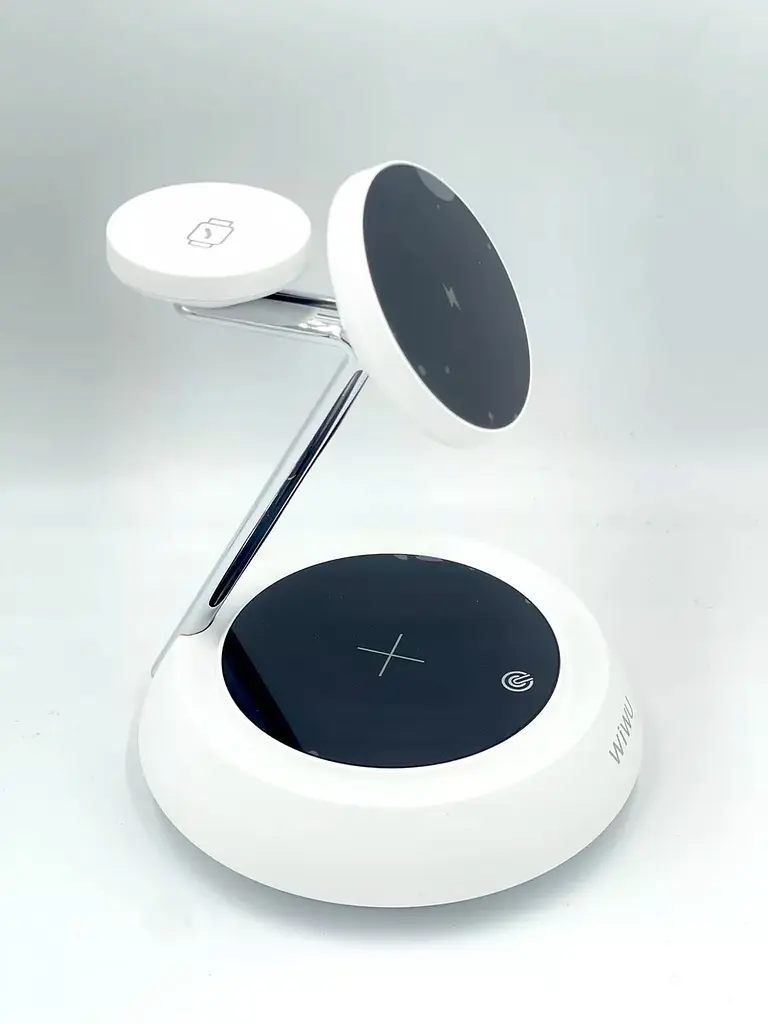 Бездротовий зарядний пристрій — настільний WiWU WI-W002 Power Air 15 W 3 в 1 для iPhone/A Apple Watch/Air - фото 2