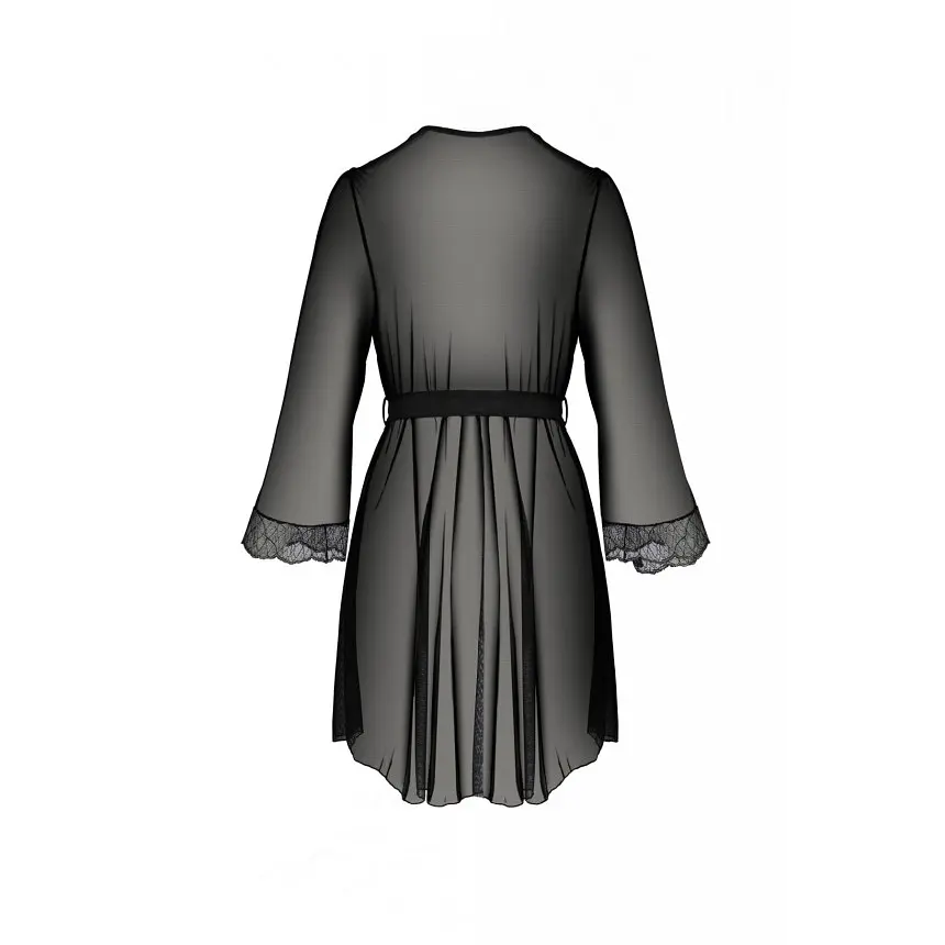 Еротичний пеньюар Passion Amberly Peignoir, 4XL/5XL (чорний) - фото 4
