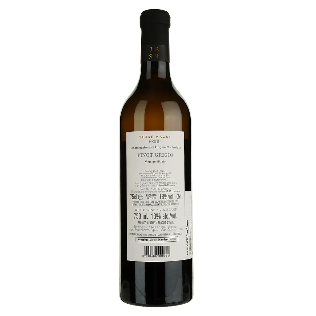 Вино Piera Martellozzo Terre Magre Pinot Grigio Friuli DOC белое сухое 0.75 л - фото 2