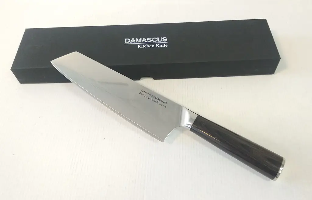 Ніж кухарський 20 см Damascus DK-HJ 6006 AUS-10 Дамаська сталь 67 шарів - фото 6