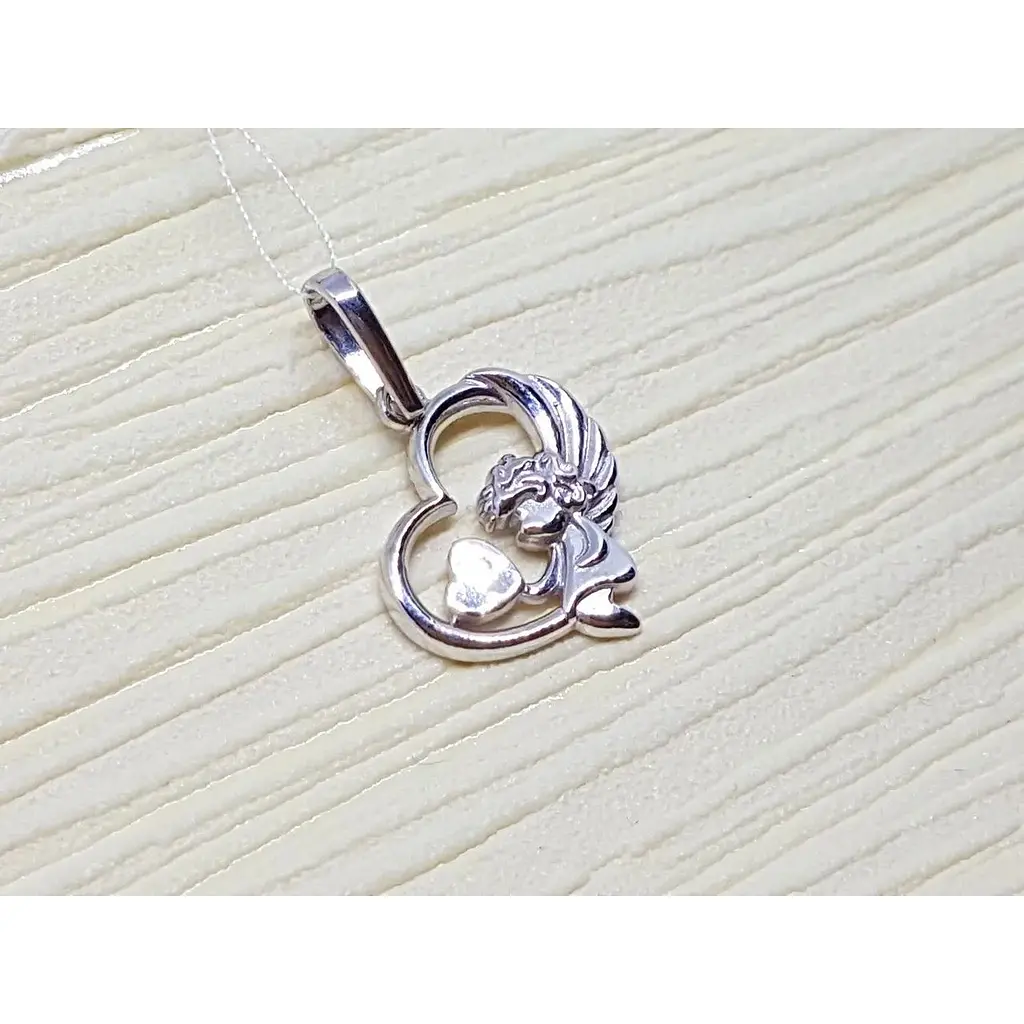 Срібна підвіска Лазурит Закохане янголя. 39214р - фото 2