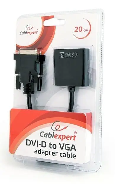 Переходник Cablexpert DVI-D-VGA, 0,2 м, черный (блистер) (AB-DVID-VGAF-01) - фото 2