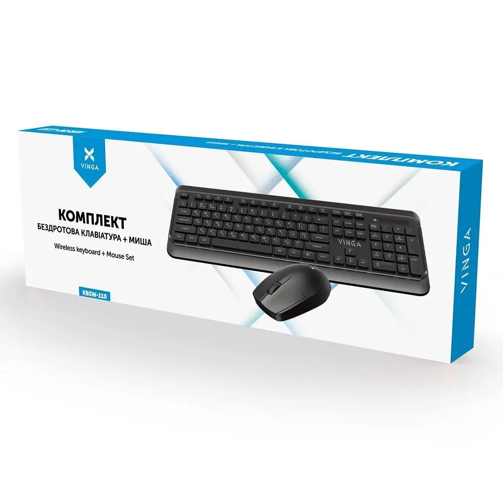 Комплект (Клавіатура та миша) Vinga KBSW-110 Wireless (KBSW-110) Black (KBSW-110 Black) - фото 7