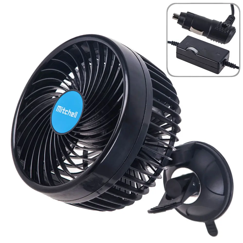 Автомобільний вентилятор Mitchell 6" 12V 12W на затиску два режими (HX-T701E) - фото 5