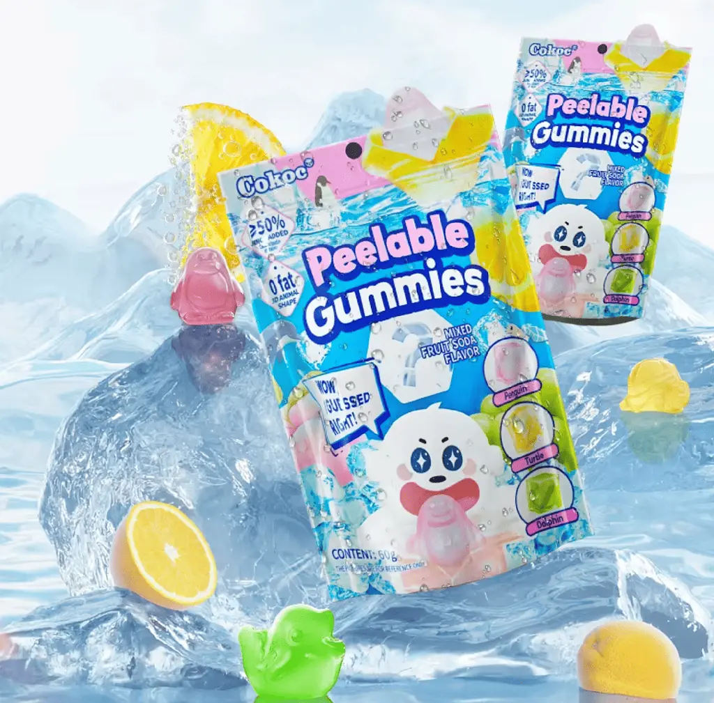 Желейні цукерки Cokoc Peelable Gummies Mixed Fruits Soda 60г - фото 4