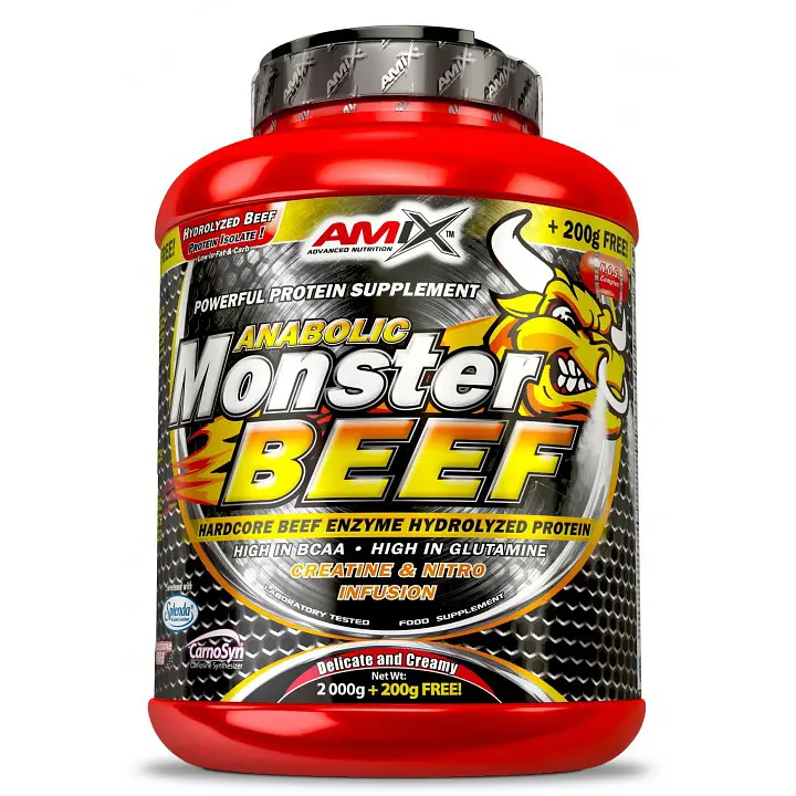 Протеїн AMIX Anabolic Monster Beef, 2.2 кг - Банан-полуниця
