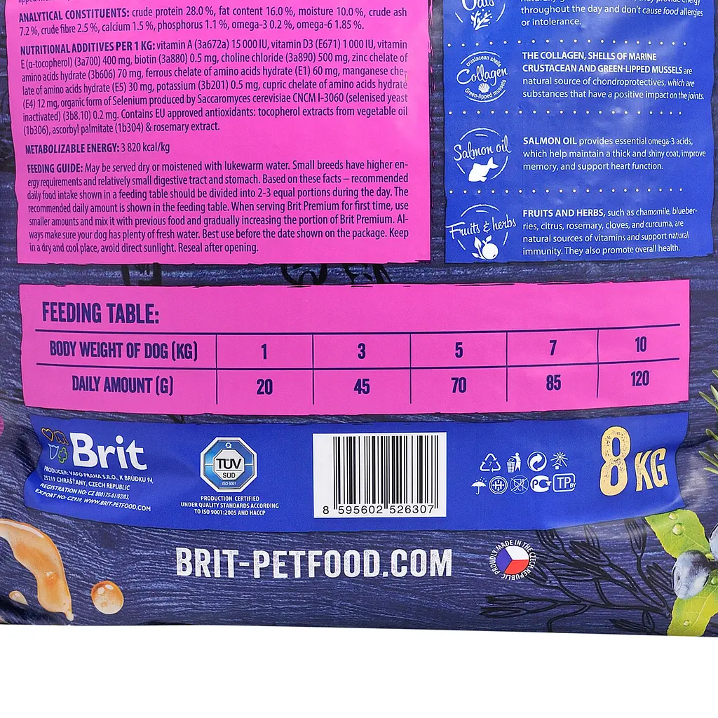 Сухий корм для собак дрібних порід Brit Premium Dog Adult S з куркою 8 кг - фото 4