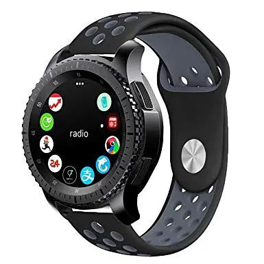 Ремінець BeWatch sport-style 22 мм для смарт-годинника Samsung Gear S3 Чорно-сірий (1020114) - фото 2