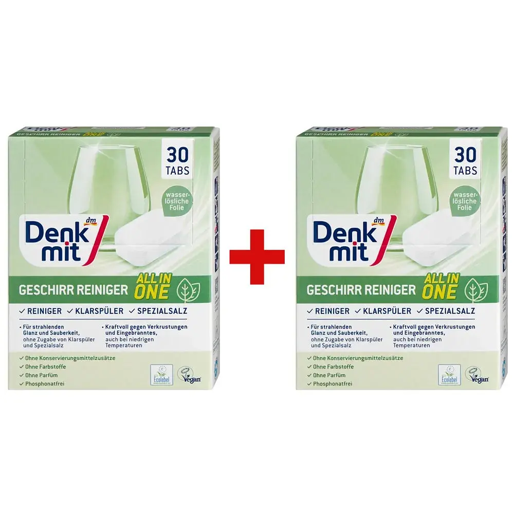 Таблетки для посудомийної машини DenkMit Nature, 30 шт, 2 шт