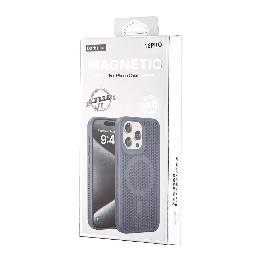 Чохол Silicone Cooling Сase with MagSafe iPhone 16 Pro Dark Blue - фото 2