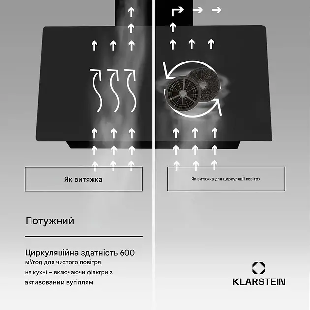 Витяжка Klarstein Alina 3.0 60 600 м²/год (10045347) - фото 6