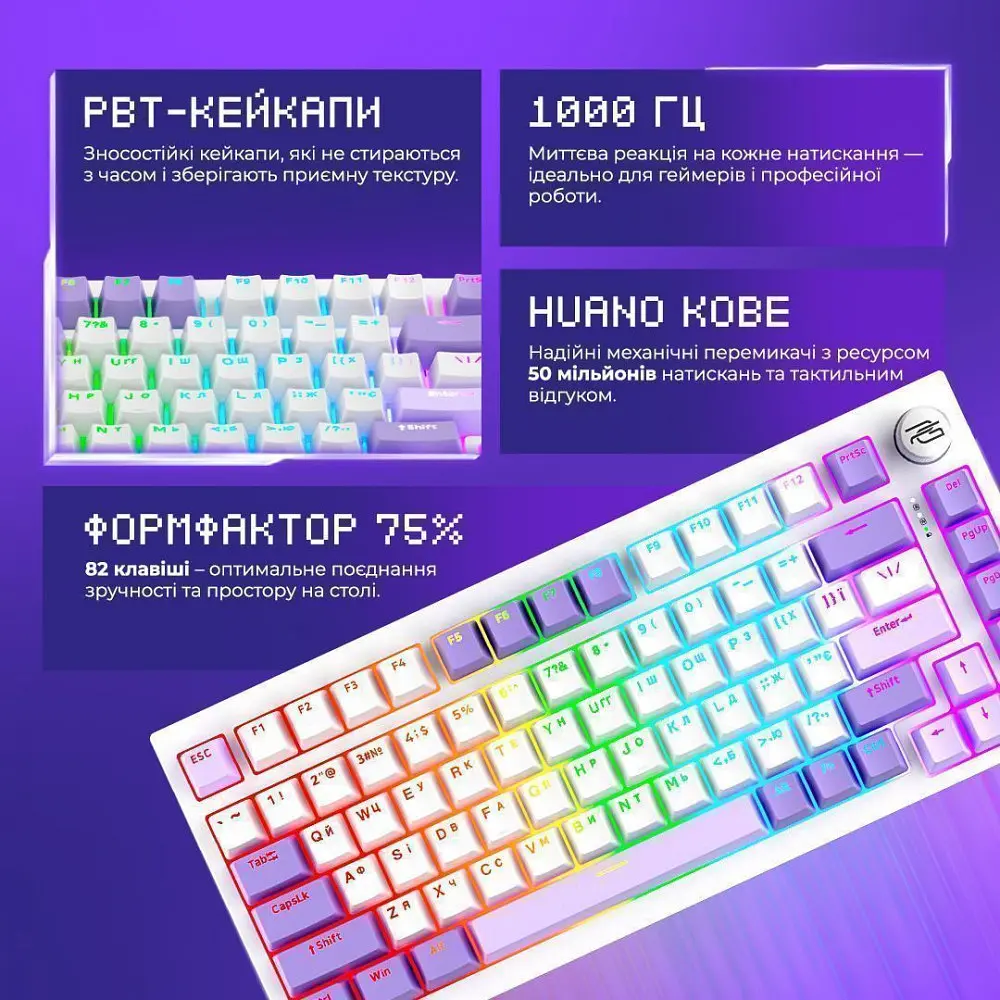 Бездротова клавіатура Proove Gaming Coupe (Ukraine Layout), в асортименті - фото 10