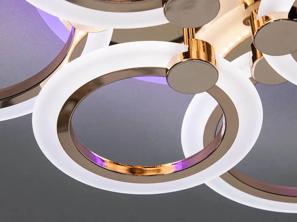 Люстра стельова LED Diasha AD8022/3+3G, 110W, 3200K-6500K, чорний метал, хай-тек, сучасний стиль, з пультом та диммером - фото 5