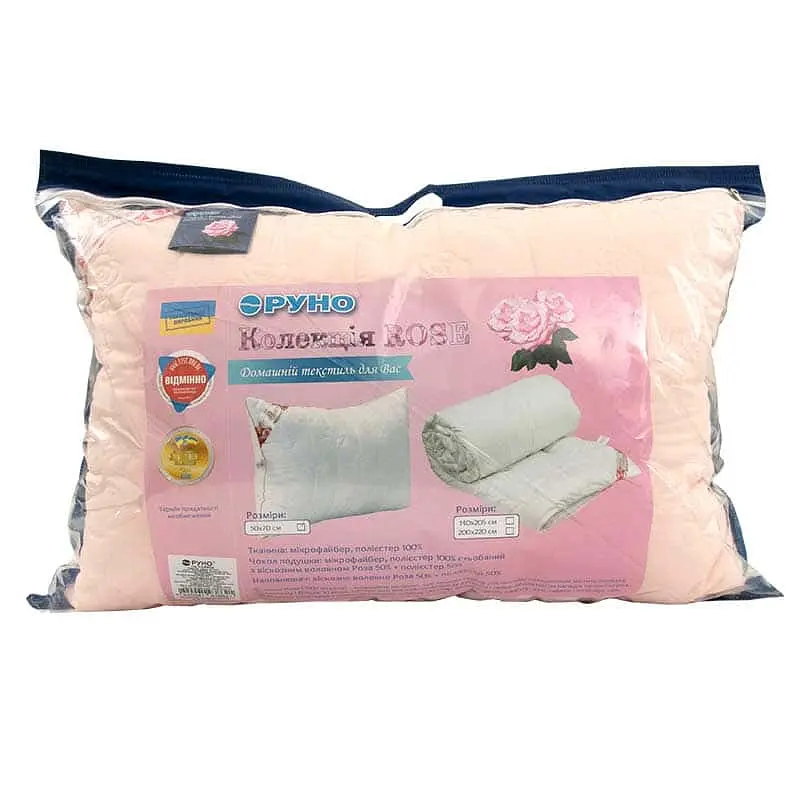 Подушка Руно 50х70 з волокна рози "Rose Pink" (310.52Rose Pink) - фото 3