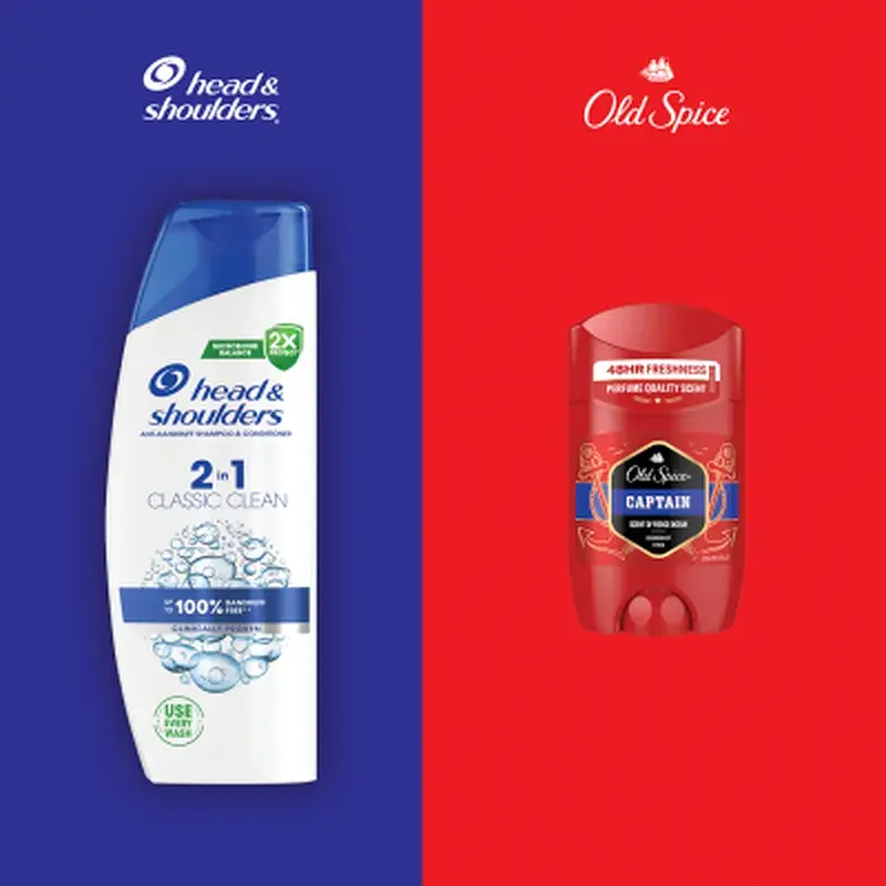 Набір косметики Old Spice Твердий дезодорант Captain 50 мл + Шампунь Head&Shoulders 2-в-1 Основний догляд 330 мл (8700216614740) - фото 5