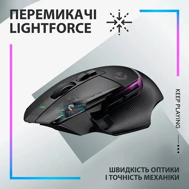 Мишка бездротова Logitech g502 X Plus (910-006162) чорна - фото 5