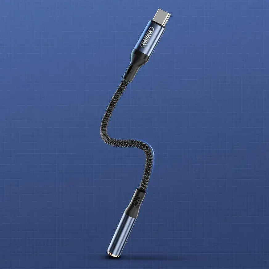 Кабель Remax Jack 3.5 AUX - USB C Sury 15 см чорний - фото 2