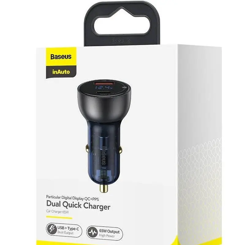 Автомобильное зарядное устройство для Baseus Particular PPS 1USB + Type-C 65W CCKX-C0G Dark Grey - фото 4
