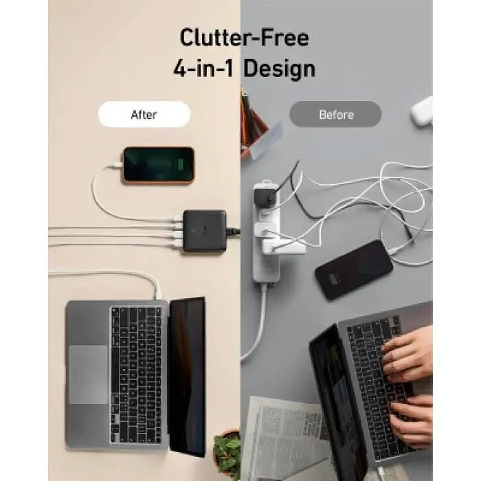Зарядное устройство адаптер Anker PowerPort 543 Atom III Slim 4 65 W 4 порта (A2046) - фото 4