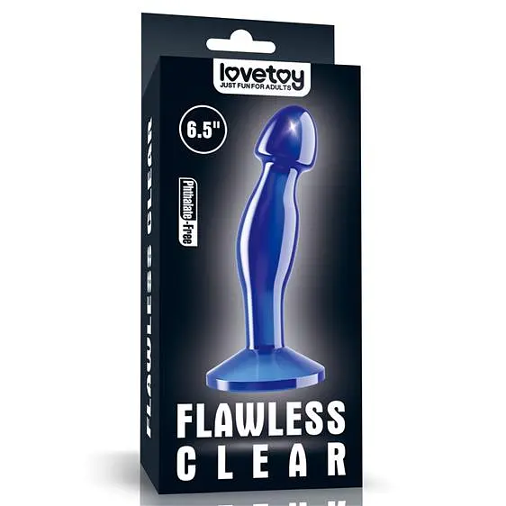 Анальна пробка - Flawless Clear Prostate Plug 6.5" Blue - фото 5