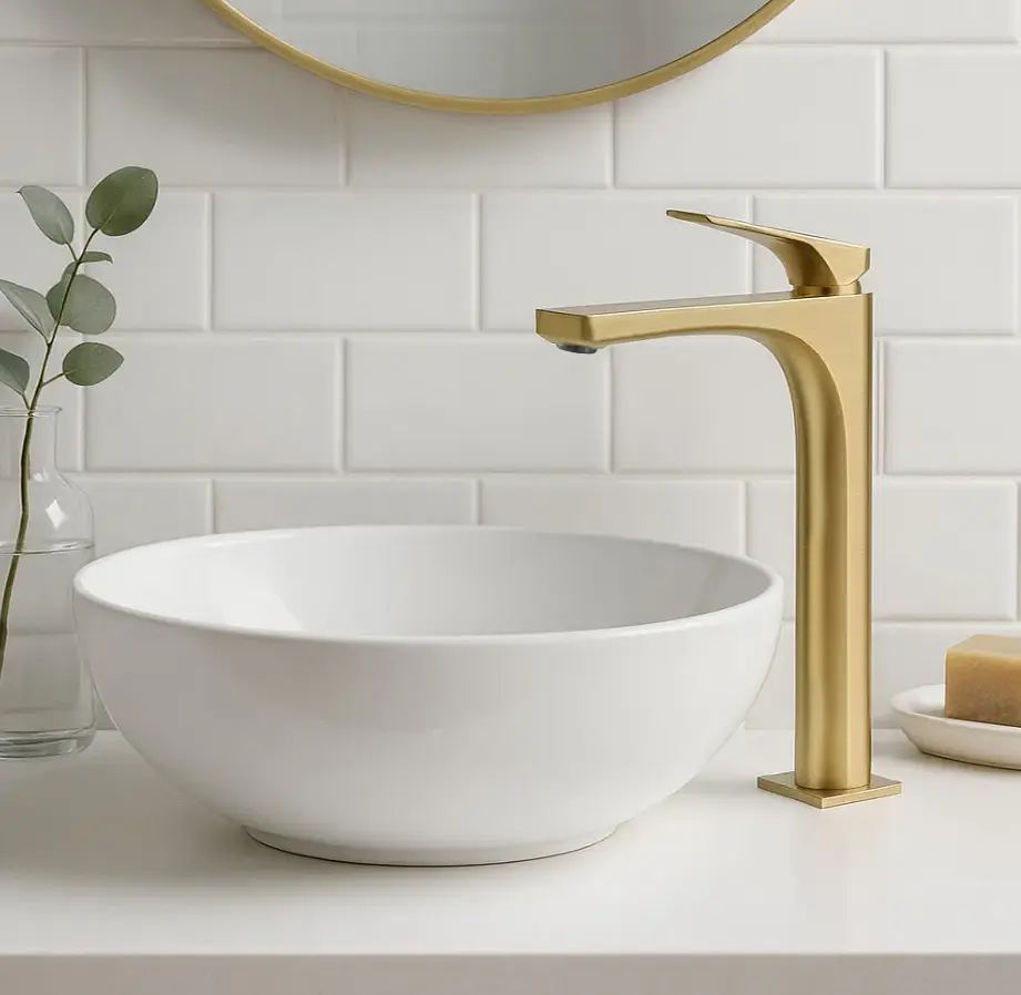 Змішувач для умивальника Rea Joe високий brushed gold REA-B8991 - фото 2