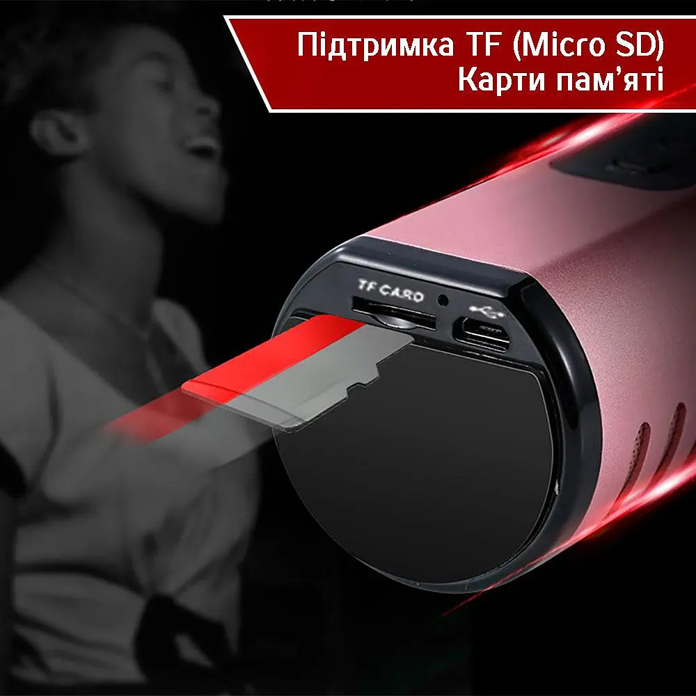 Бездротовий караоке-мікрофон Losso K6 Premium з вбудованим динаміком і Bluetooth Rose (18961) - фото 6