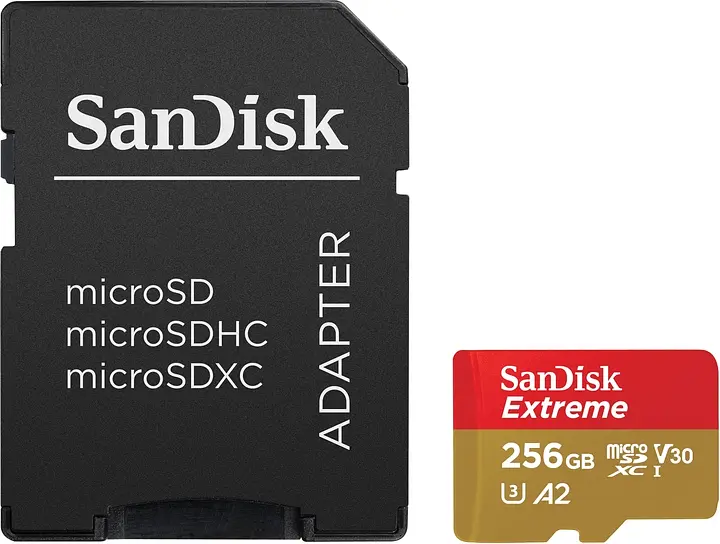 Карта пам'яті SanDisk microSDXC 256GB UHS-I Extreme U3 A2 V30 + SD Adapter (SDSQXAV-256G-GN6MA) [100884] - фото 3