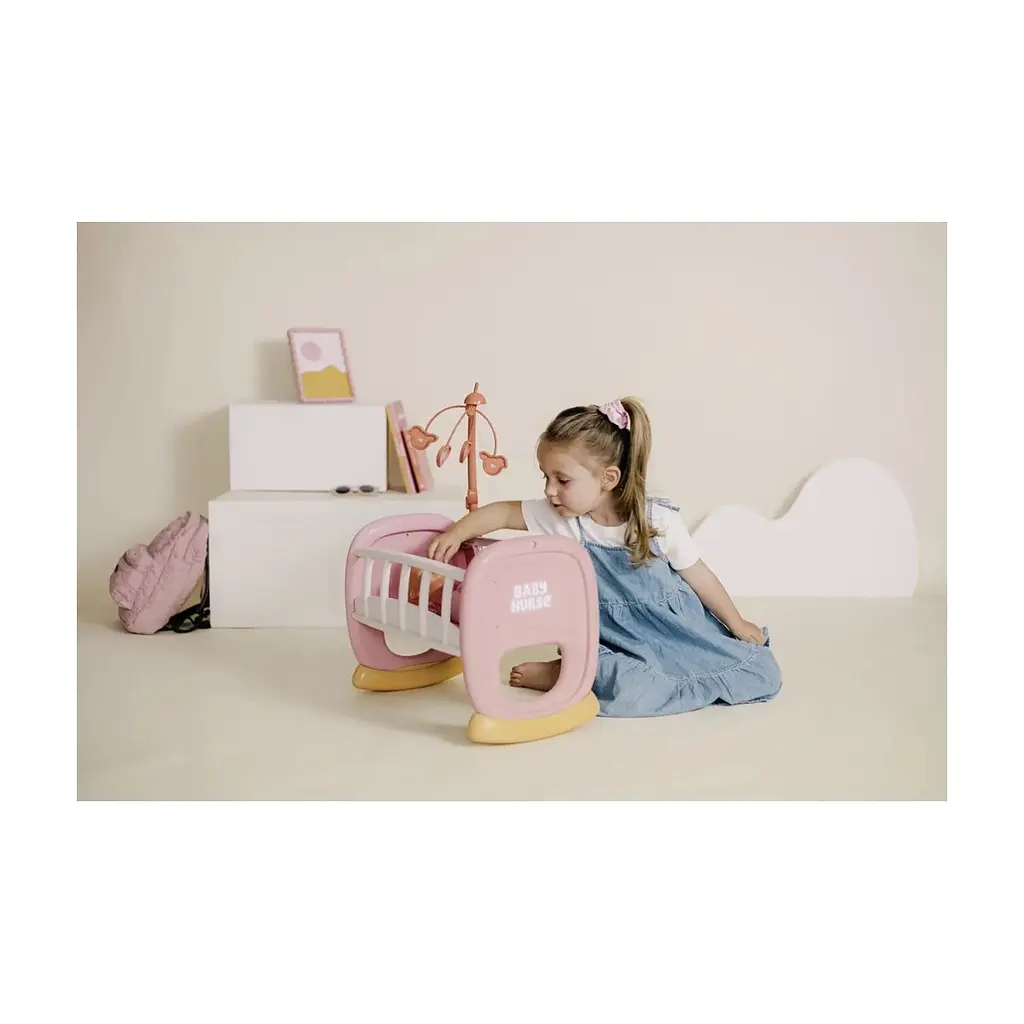 Игровой набор Smoby Колыбель Бэби Ньорс. Терракотовая пудра с мобилем, 18 мес. (7600220390) - фото 2