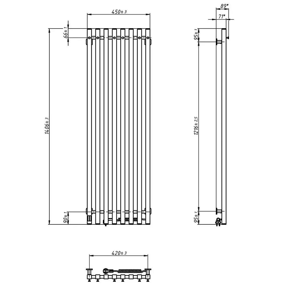 Электрический полотенцесушитель Navin Levante 450x1400 Sensor правая, черный муар 10-012033-4860, Черный матовый, Правое, Электронный - фото 6