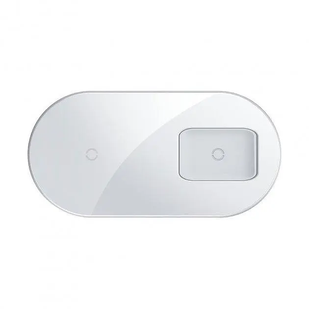 Бездротовий зарядний пристрій Baseus Simple Pro Edition 2 in 1 (Phone + Pods) 15W WXJK-C02 White - фото 6