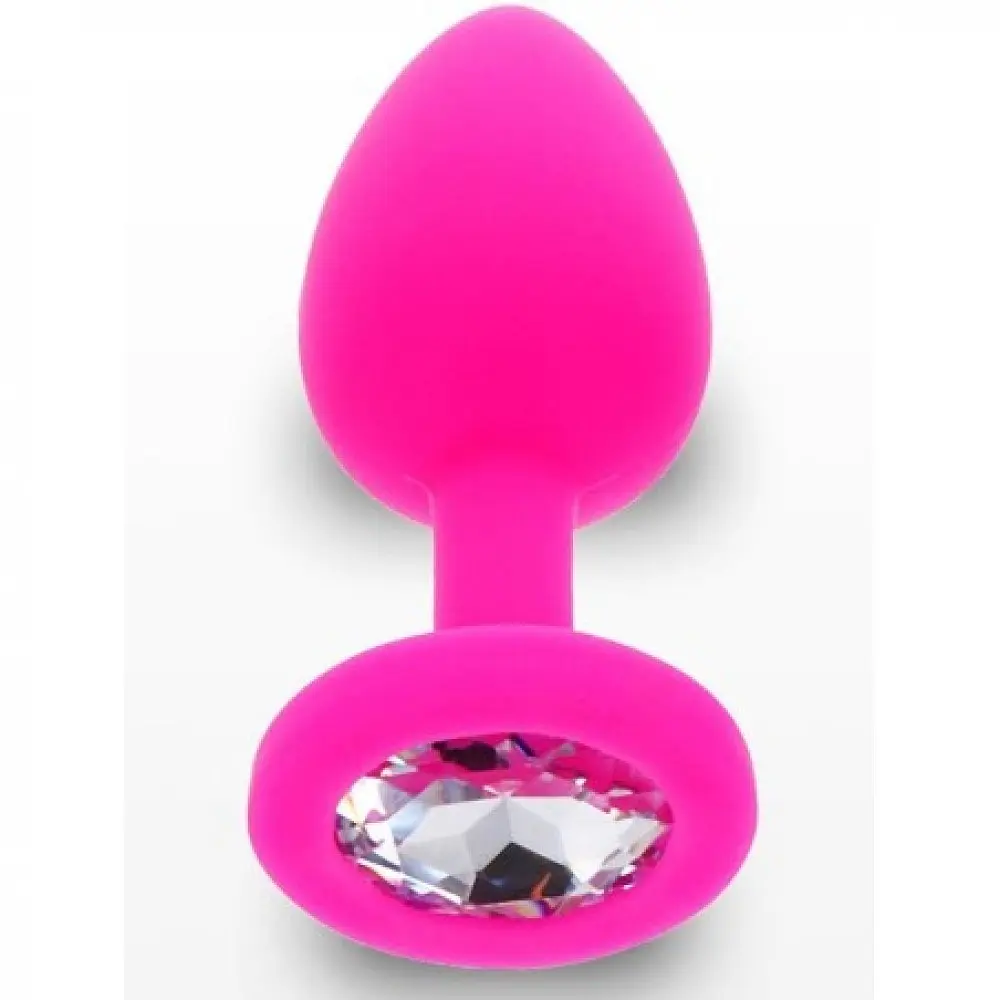 Силіконова анальна пробка Toy Joy Small Diamond Booty Jewel, 7х2.5 см, рожева - фото 2
