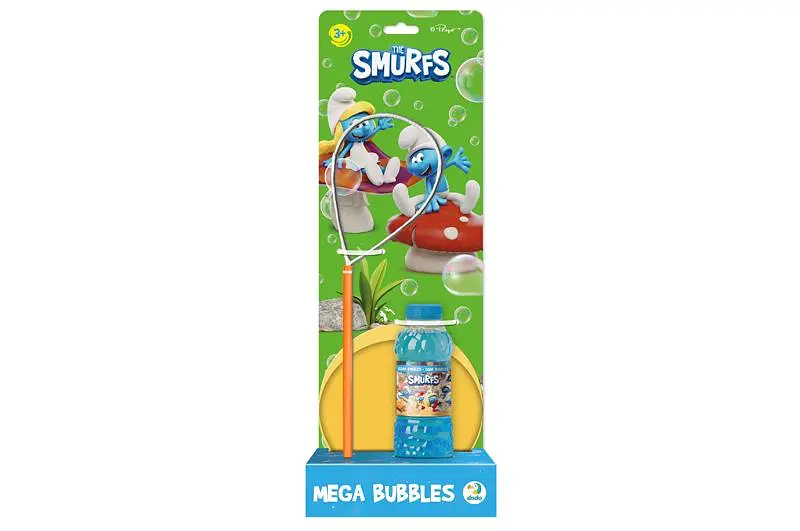 Бульбашки мильні 200637 "Mega Bubbles з тарілкою Смурфики" об'єм 450 мл DoDo