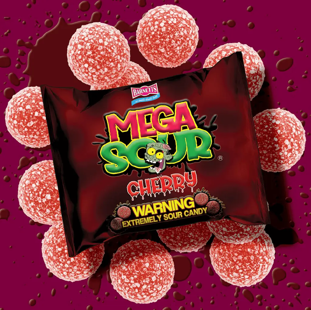 Кислі цукерки Barnetts Mega Sour Cherry Candy 104г - фото 4
