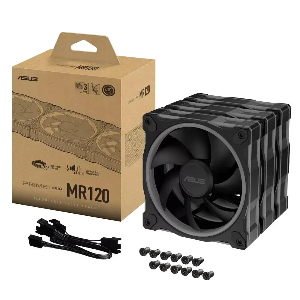 Вентилятор Asus Prime MR120 ARGB Чорний 3in1 (90DA00I0-B09020)