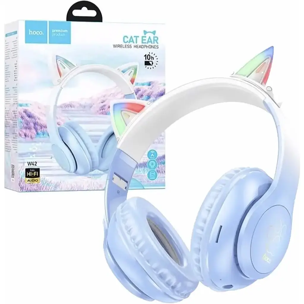 Навушники Hoco W42 Cat Ear Crystal Blue (795861) [104194] - фото 2