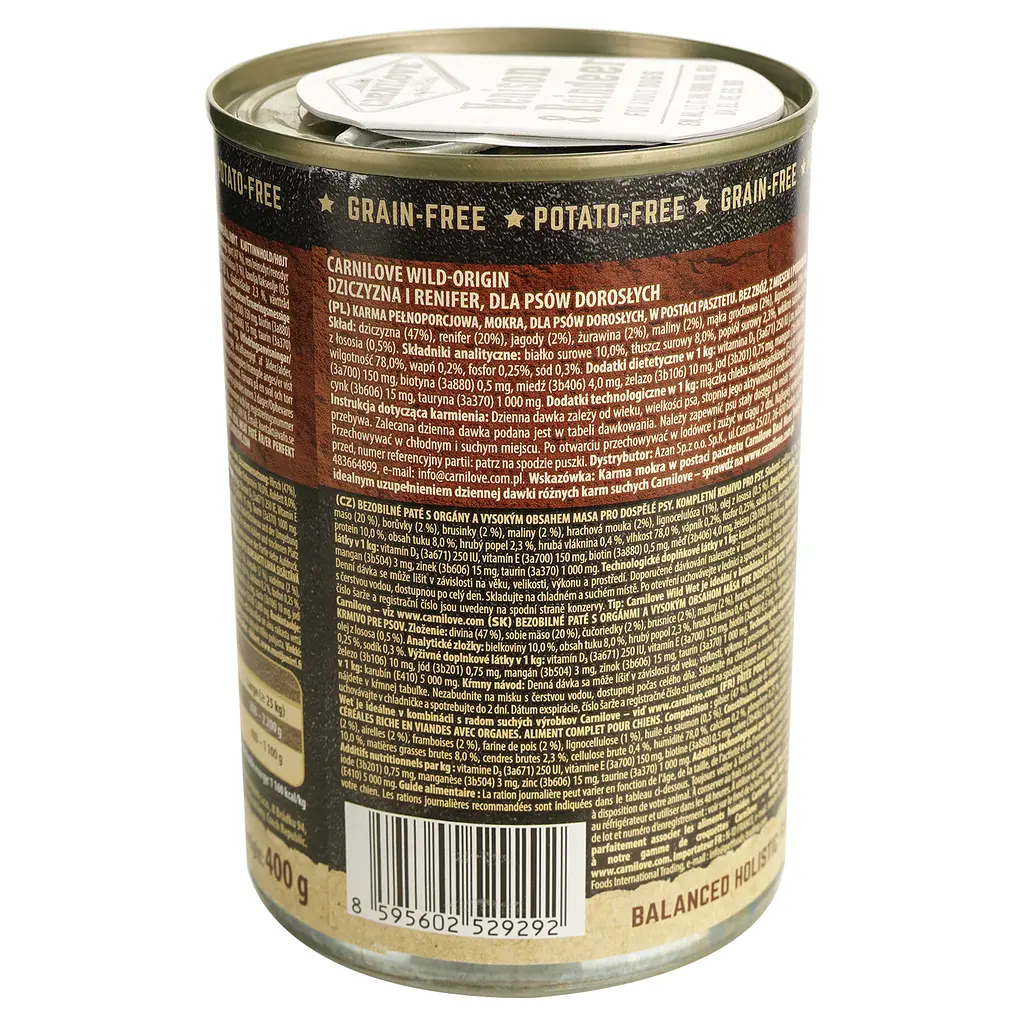 Уценка. Беззерновой влажный корм для собак Carnilove Adult Venison & Reindeer с олениной 400 г - фото 3