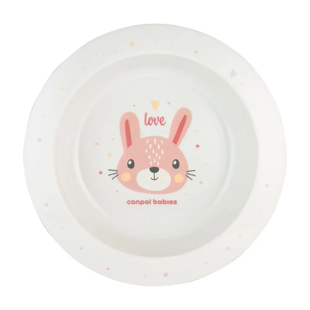Тарілка дитяча Canpol babies Cute Animals мисочка пластикова рожева (4/412_pin2)