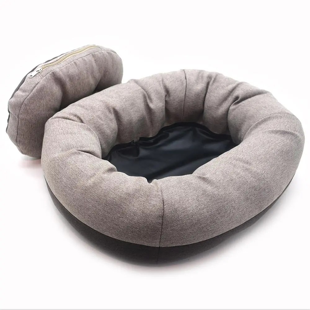 Лежак овальний для собак та котів Магнус Zoo-hunt коричневий №4 70х100х25 см - фото 3